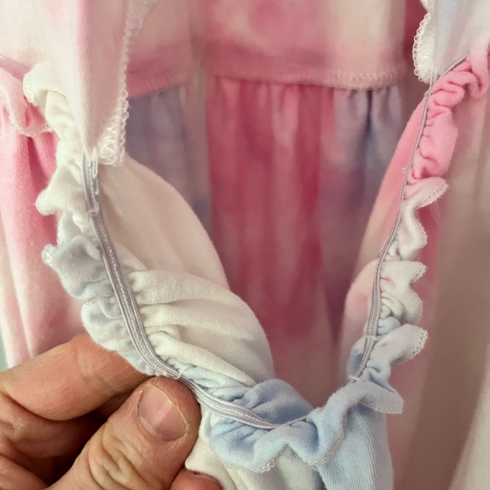 Ivy city Tie-Dye Ruffle Sleeve Maxi Dress - Pink & Blue (FLAWED) - Picture 6 of 9